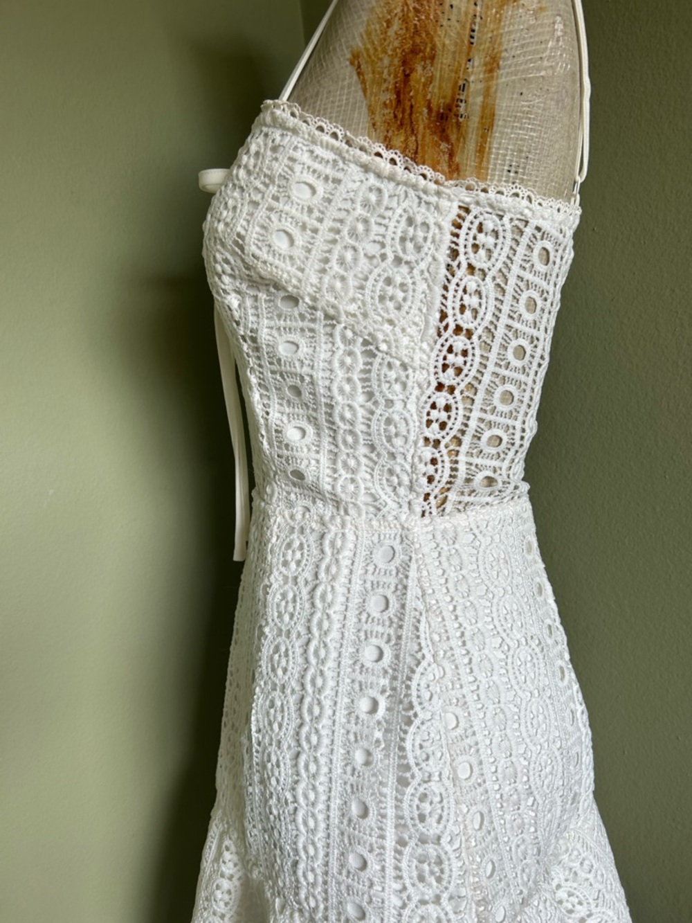by the way Del Crochet Off-White Lace Mini Dress Sz S - Picture 5 of 9